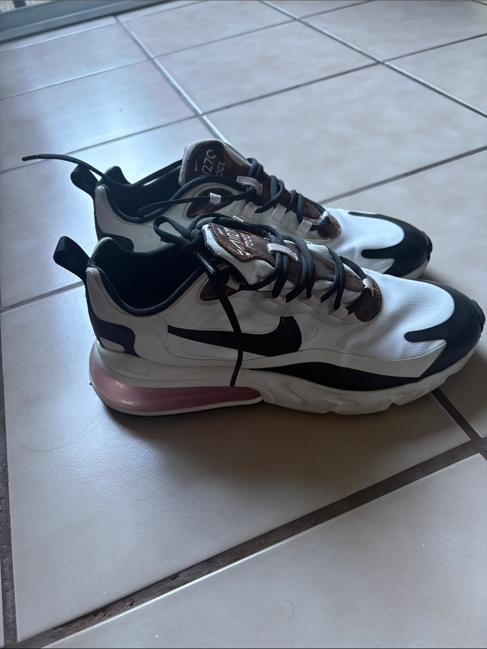 Nike Air Max 270 React Sneakers - White, Black & Pink